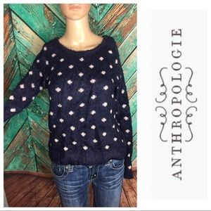 Anthropologie Moth Wool Blend Polka Dot Sweater